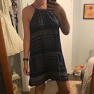 Blue stripped halter dress